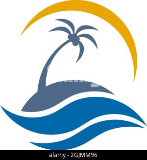 Coconut tree icon logo design inspiration vector template Stock Vector