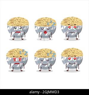 Cartoon character of parboied long grain rice with smile expression ...