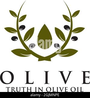 Olive oil business manufacturing company logo design vector illustration template Stock Vector