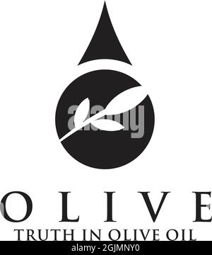 Olive oil company logo design vector illustration template Stock Vector