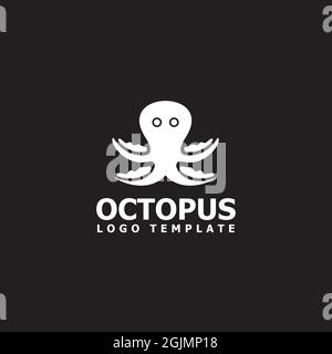Octopus restaurant logo design vector illustration template Stock Vector