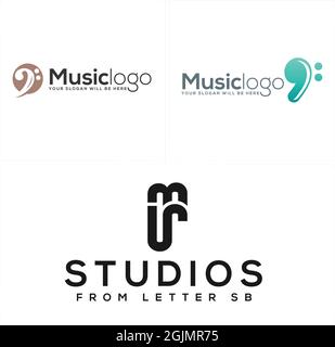 Entertainment music studio logo design Stock Vector