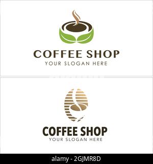 Coffee shop nature organic logo design Stock Vector