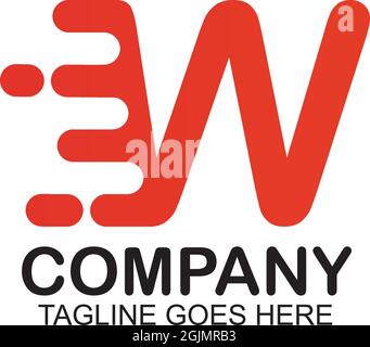 W Motion letter logo design vector template ilustration Stock Vector