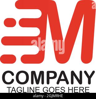 M Motion letter logo design vector template ilustration Stock Vector
