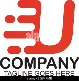 U Motion letter logo design vector template ilustration Stock Vector