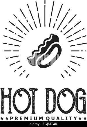 Hot dog restaurant logo design vector template illustration Stock Vector