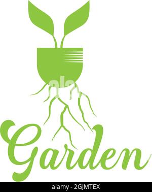 Garden logo design vector template illustration Stock Vector