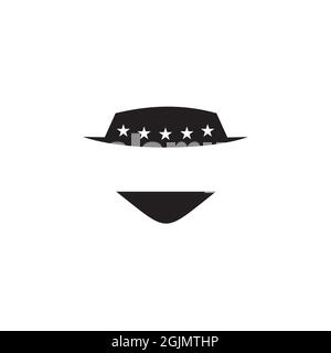 Cowboy emblem logo design icon vector template Stock Vector