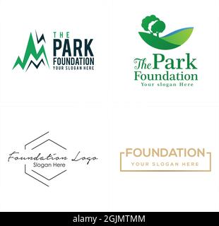 Park foundation environment landscape logo design Stock Vector