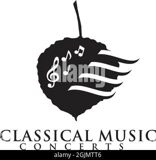 Classical music logo design vector template illustration Stock Vector