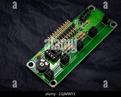 electronic board on black background Stock Photo