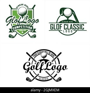 Golf sport emblem logo design Stock Vector
