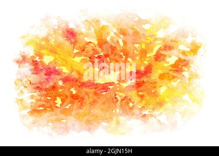 abstract orange and yellow color, natural grunge watercolor texture background, illustration, autumn art Stock Photo