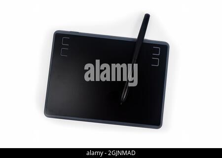 graphic tablet isolated on a white background, Stock Photo