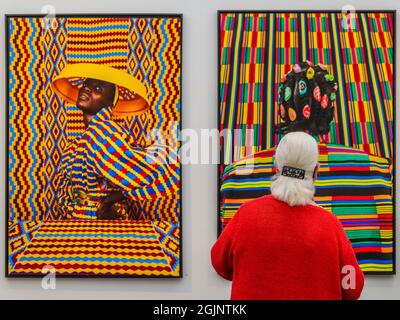 London, UK. 11th Sep, 2021. Works by Thandiwe Muriu in the 193 Gallery - Photo London 2021 at Somerset House until Sunday. Credit: Guy Bell/Alamy Live News