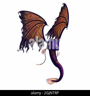 3d-illustration of an isolated fantasy firebird creature Stock Photo