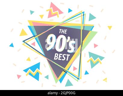 Vector vintage pyramid in 90's style. Vintage vector poster with pyramids. Retro illustration of 90s the best. Stock Vector