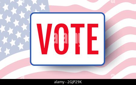 Vintage vector poster for presidential election in USA with American flag. Elections 2020. Vote. Stock Vector