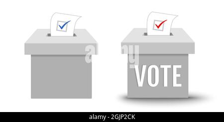 Vintage set icons of ballot box for presidential election in USA . Elections 2020. Vote. Stock Vector