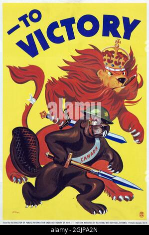 'To Victory' WWII poster from Canada, 1939-45 Stock Photo