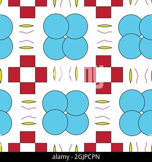 Pattern with square and circle shape Stock Vector