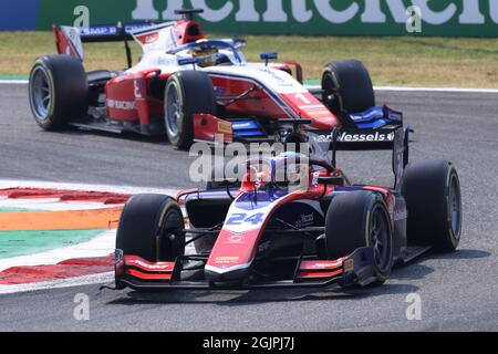 24 Viscaal Bent (nld), Trident, Dallara F2, action during the 5th round of the 2021 FIA Formula 2 Championship from September 9 to 12, 2021 on the Autodromo Nazionale di Monza, in Monza, Italy - Photo Sebastiaan Rozendaal / Dutch Photo Agency / DPPI Stock Photo