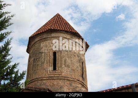 Early christianity age in Caucasia. Ancient Alban Church in Sheki - Azerbaijan Stock Photo