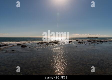 The Livorno seafront is a promenade that winds for several kilometers along the coast of the Ligurian Sea, starting from the port area and ideally end Stock Photo