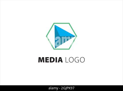 media logo design template and icon design Stock Vector