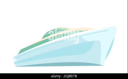 Ocean yacht. A modern multi tiered luxury vessel. Large passenger ship. Flat style. Isolated on white background. Vector. Stock Vector