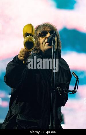 Glasgow, UK. 11th Sep, 2021. PICTURED: Liam Gallacher, headlines Primal Screathe main stage at TRNSMT 2021. Credit: Colin Fisher/Alamy Live News Stock Photo