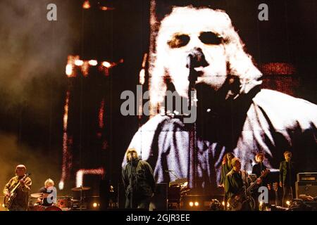 Glasgow, UK. 11th Sep, 2021. PICTURED: Liam Gallacher, headlines Primal Screathe main stage at TRNSMT 2021. Credit: Colin Fisher/Alamy Live News Stock Photo