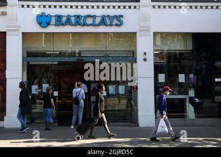London, UK. 09th Sep, 2021. People walk past a Barclays Bank in London. (Photo by Dinendra Haria/SOPA Images/Sipa USA) Credit: Sipa USA/Alamy Live News Stock Photo