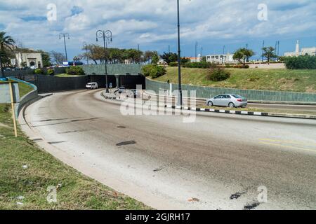 HAVANA, CUBA - FEB 22, 2016 Entrance to Havana tunnel Stock Photo