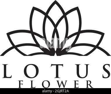 Lotus flower logo design inspiration vector illustration template Stock Vector