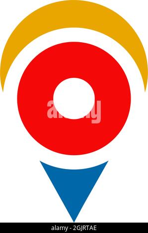 Pin location icon logo design inspiration vector template Stock Vector