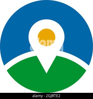 Pin location icon logo design inspiration vector template Stock Vector