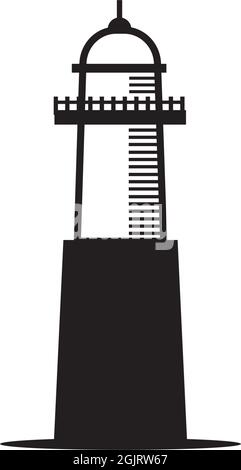 Lighthouse building monitoring icon logo design inspiration vector illustration template Stock Vector