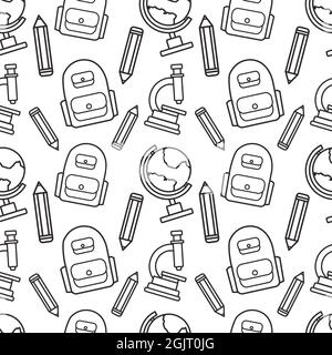 school theme seamless pattern vector illustration Stock Vector