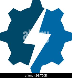 Industrial company logo design inspiration with using gear icon template Stock Vector