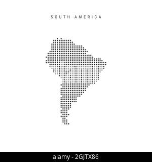 Square dots pattern map of South Dakota. Dotted pixel map with flag ...