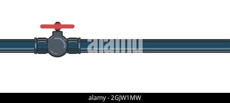 Pipeline tap. Water fittings. Liquid or gas supply symbol. Pipeline for various purposes. Illustration isolated on background vector. Stock Vector