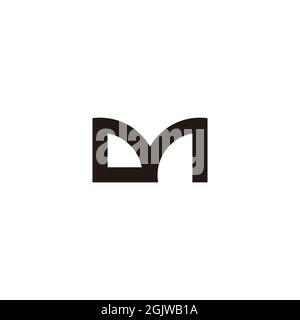 abstract letter dm simple linked geometric logo vector Stock Vector