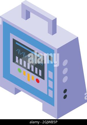 Heart cpr icon isometric vector. Defibrillator aed. Cardiac emergency ...