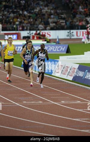 Zurich,,  09 Sep 2021 1500m Jakob Ingebrigtsen (L) Timothy Cheruiyot (R)  Seen in action during the Wanda Diamond League at Litzigrund Stadium Zurich Stock Photo