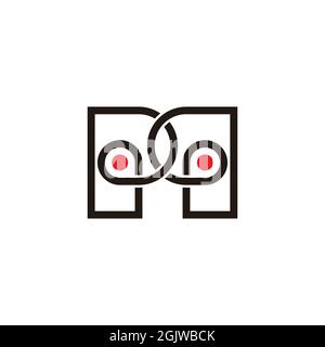 letter pp infinity linked line loop geometric logo vector Stock Vector
