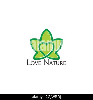 love nature leaf infinity colorful symbol logo vector Stock Vector