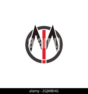 letter m exclamation design symbol logo vector Stock Vector