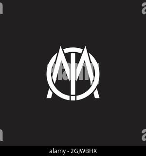 letter om simple overlapping linear logo vector Stock Vector